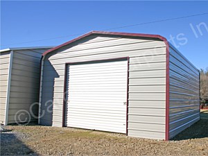 Regular Roof Style Fully Enclosed Garage with One 9 x 8  Garage Door on End